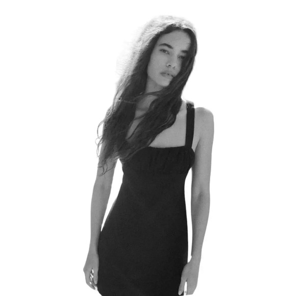 ZARA | Black | LINEN BLEND SHORT DRESS - Picture 8 of 10